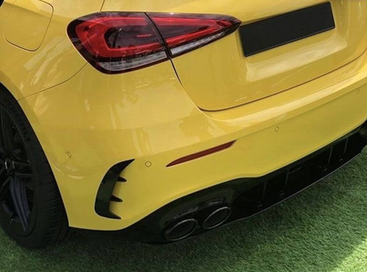 2x Rajouts Pare Chocs Arrière noir brillant Mercedes Classe A W177 (18+)