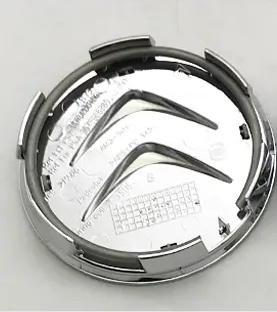 4x Centres de roues Citroën Noir et Chrome 60mm