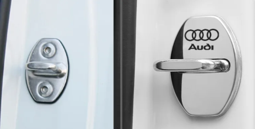 4x Couvercles de serrure de porte Audi Chrome