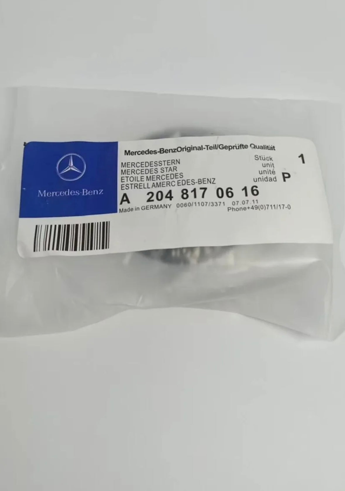 Logo capot Mercedes AMG 57mm