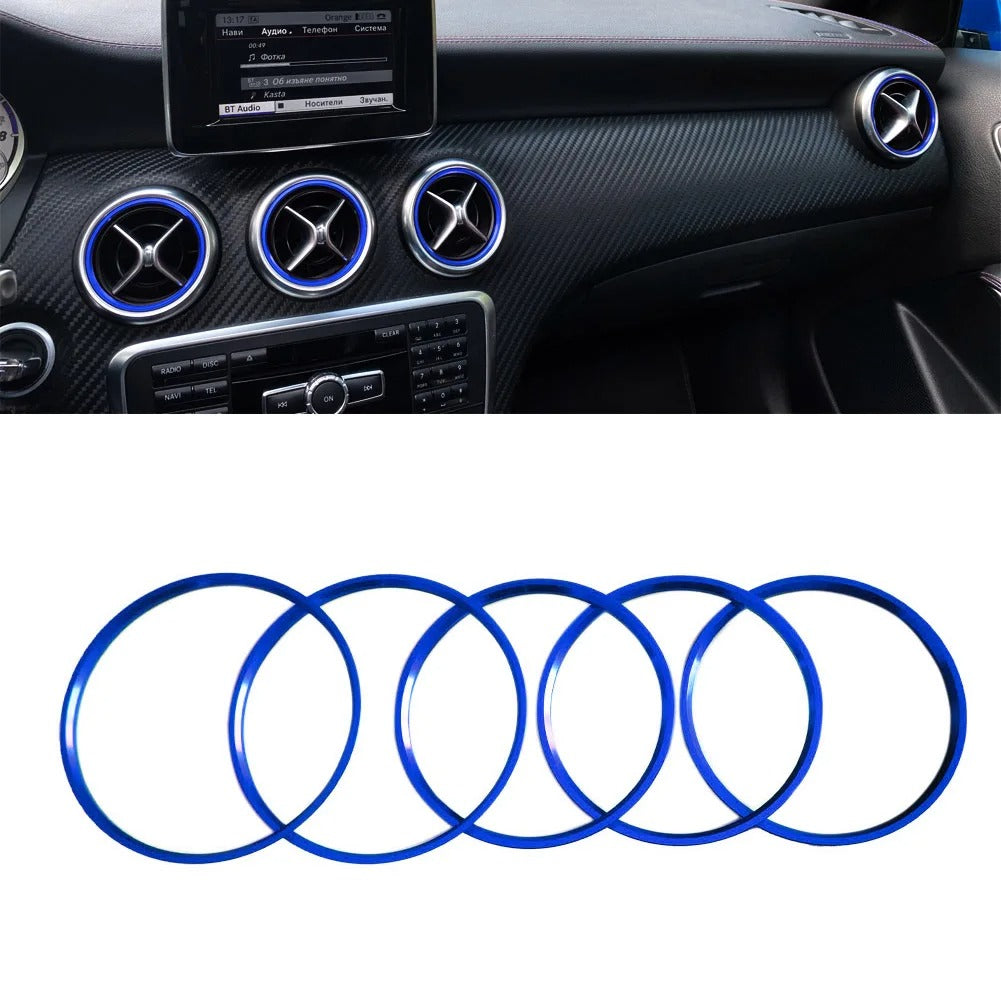 5x anneaux de ventilation rouge Mercedes A, B, CLA, GLA (13-18)