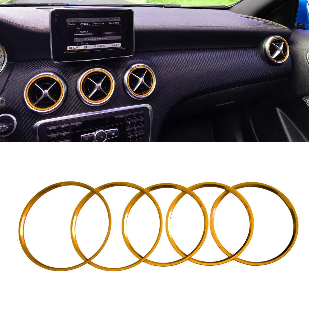 5x anneaux de ventilation rouge Mercedes A, B, CLA, GLA (13-18)