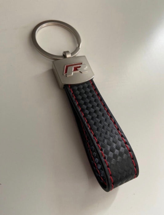 Porte clés Volkswagen R effet carbone