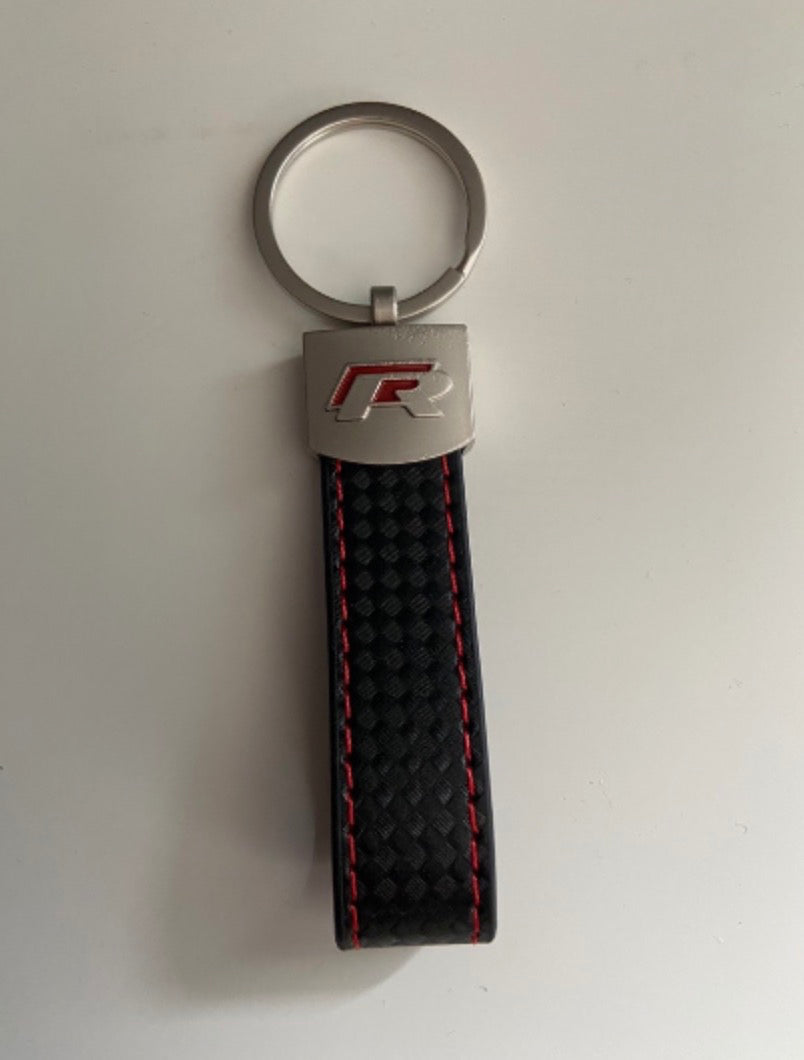Porte clés Volkswagen R effet carbone