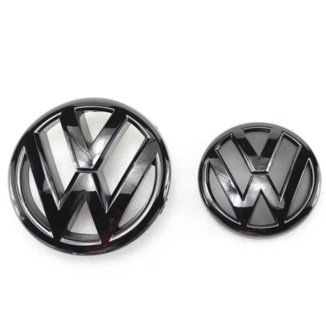 2x Logos Volkswagen Golf VII 7.5 Facelift Noir brillant 17+ avec
