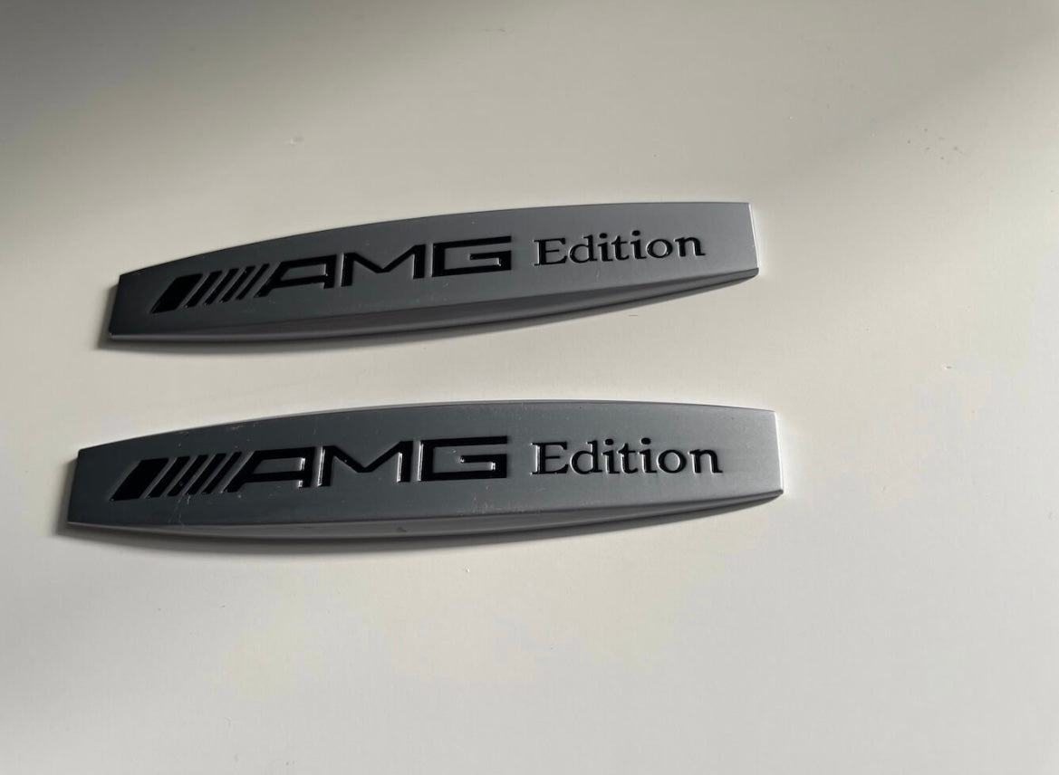 2x Logos Ailes Mercedes AMG Edition Alu