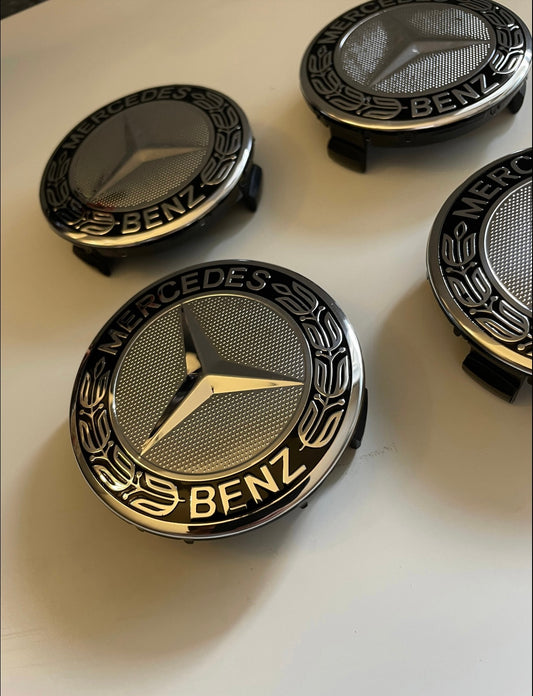 4x Centres de Roues Mercedes 75mm