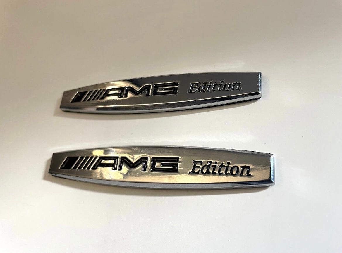 2x Logos Ailes Mercedes AMG Edition Chrome