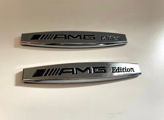 2x Logos Ailes Mercedes AMG Edition Chrome