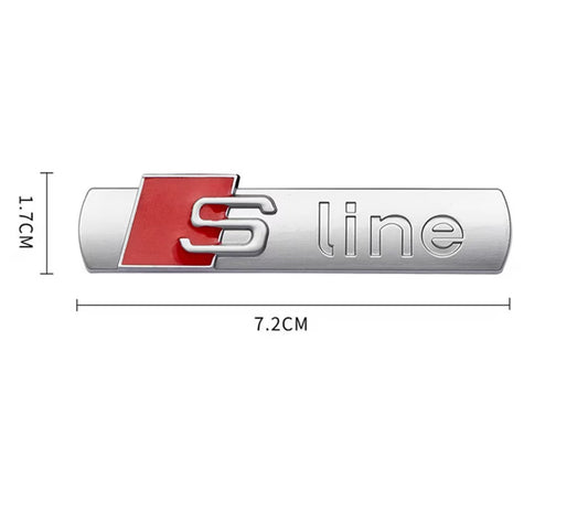 2x Logos / Embleme S-Line Origine Audi Silver