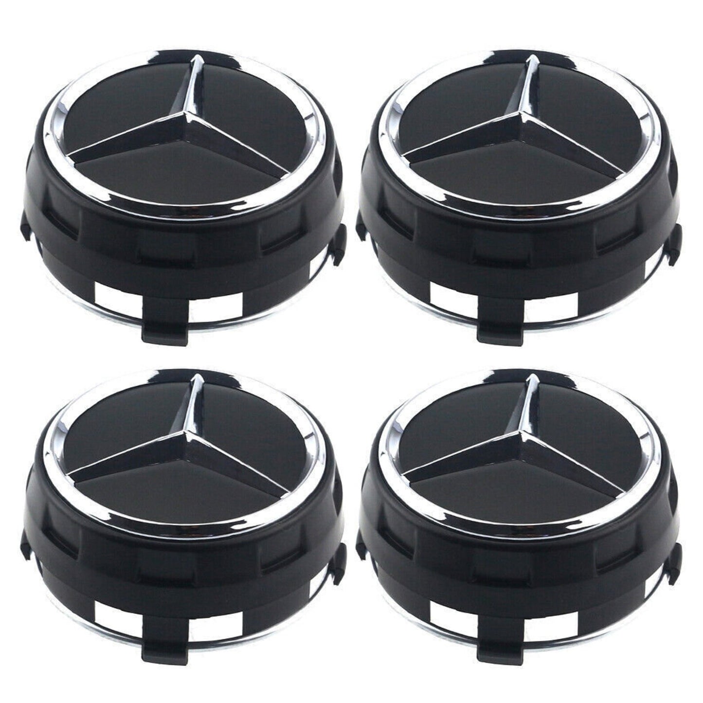 4x Caches Jantes Mercedes AMG - Noir