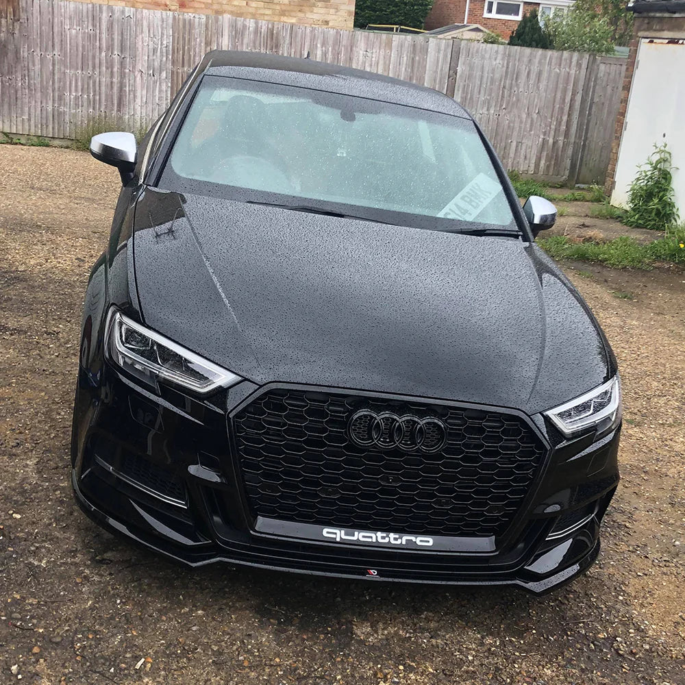 Logo de calandre Audi A1, A3, A4, A5, A6, A7, Q2, Q3, Q5, Q7, Q8, R8 et TT noir brillant