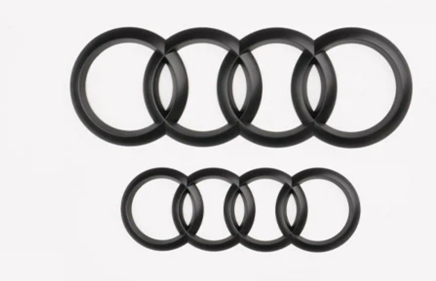 2x Logos Audi noir MAT Audi Q2, Q3, Q5 et Q7