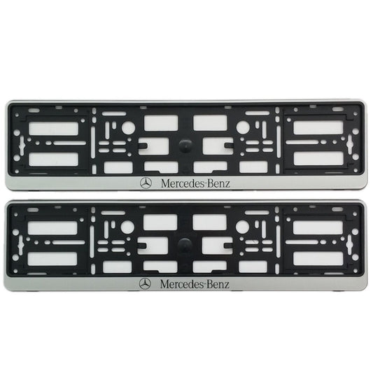 2x Supports de plaque Mercedes gris