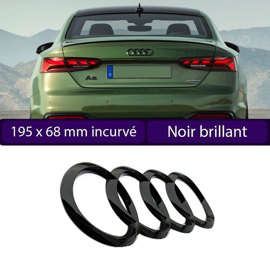 Logo de coffre noir brillant Audi A5 Sportback incurvé