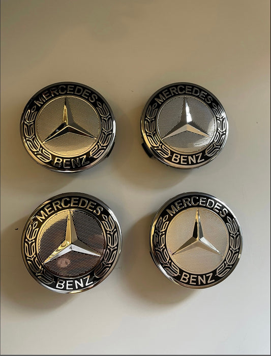 4x Centres de Roues Mercedes 75mm