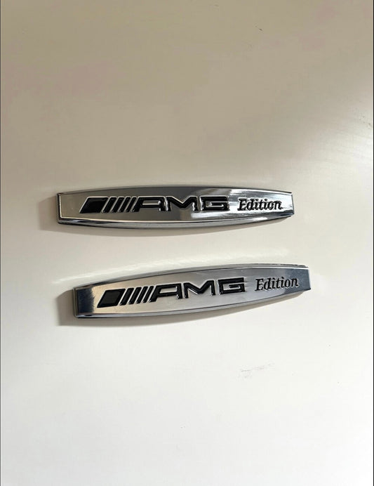 2x Logos Ailes Mercedes AMG Edition Chrome