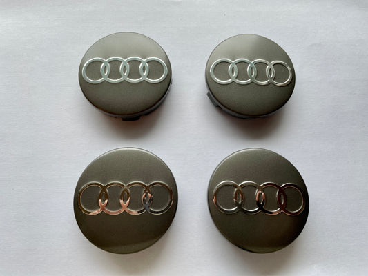 4x Centres de Roues Audi Gris 60mm (v2)