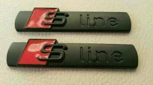 2x Logos / Embleme S-Line Origine Audi Noir